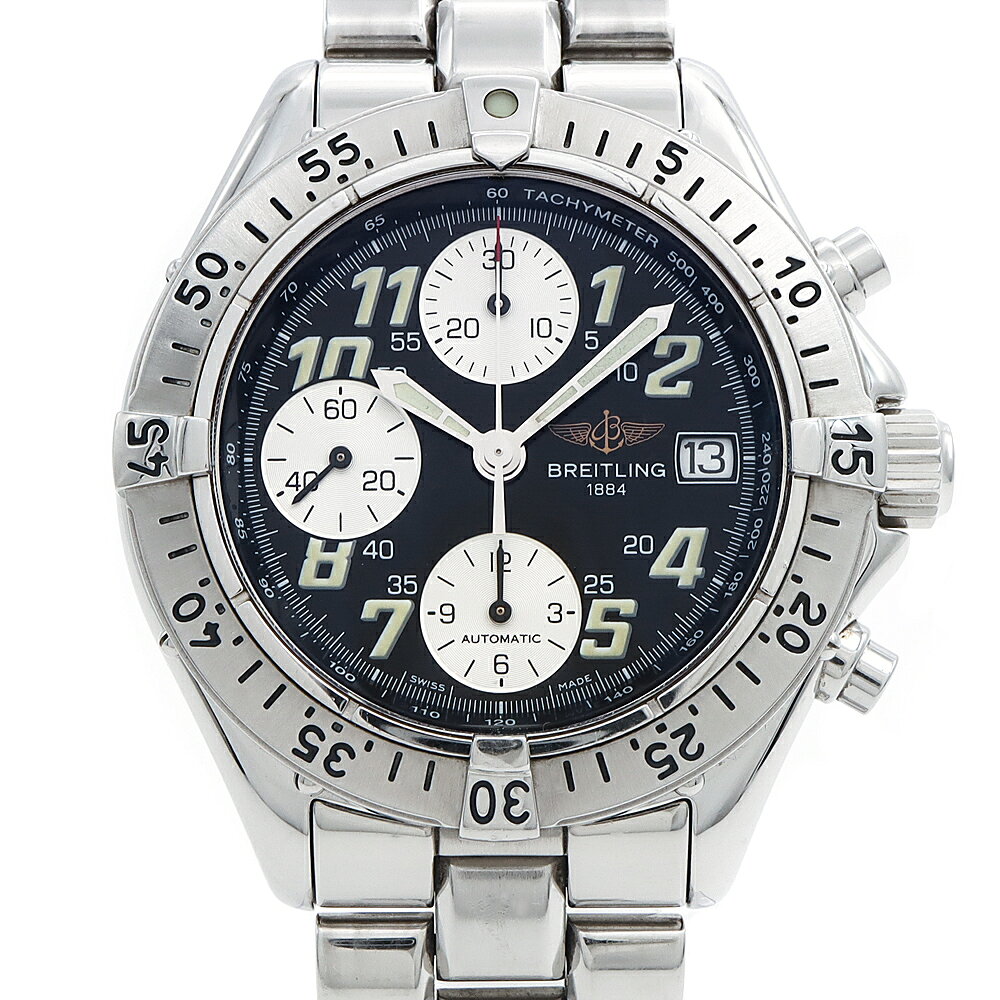 BREITLING ブライトリング コルト クロノグラフ A13335 デイト 100m防水 黒 ブラック SS ステンレス メンズ 自動巻き【6ヶ月保証】【腕時計】【中古】