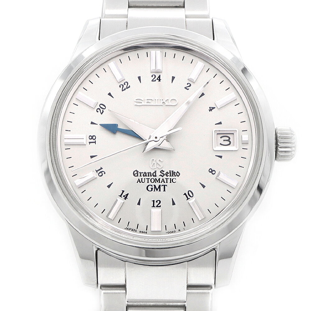 SEIKO セイコー GS グランドセイコー メカニカル GMT 9S66-00A0 SBGM023 デイト 裏スケ シルバー SS ステンレス メンズ 自動巻き【6ヶ月保証】【腕時計】【中古】