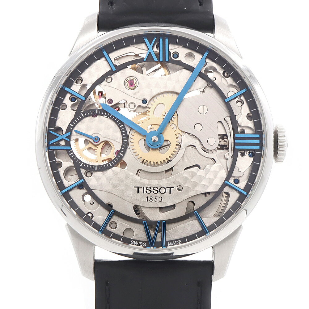樂天商城 - TISSOT ティソ T-クラシック シュマン デ トゥレル スケレッテ T099405A スモールセコンド 50m防水 スケルトン SS ステンレス 純正尾錠 メンズ 手巻き【6ヶ月保証】【腕時計】【中古】