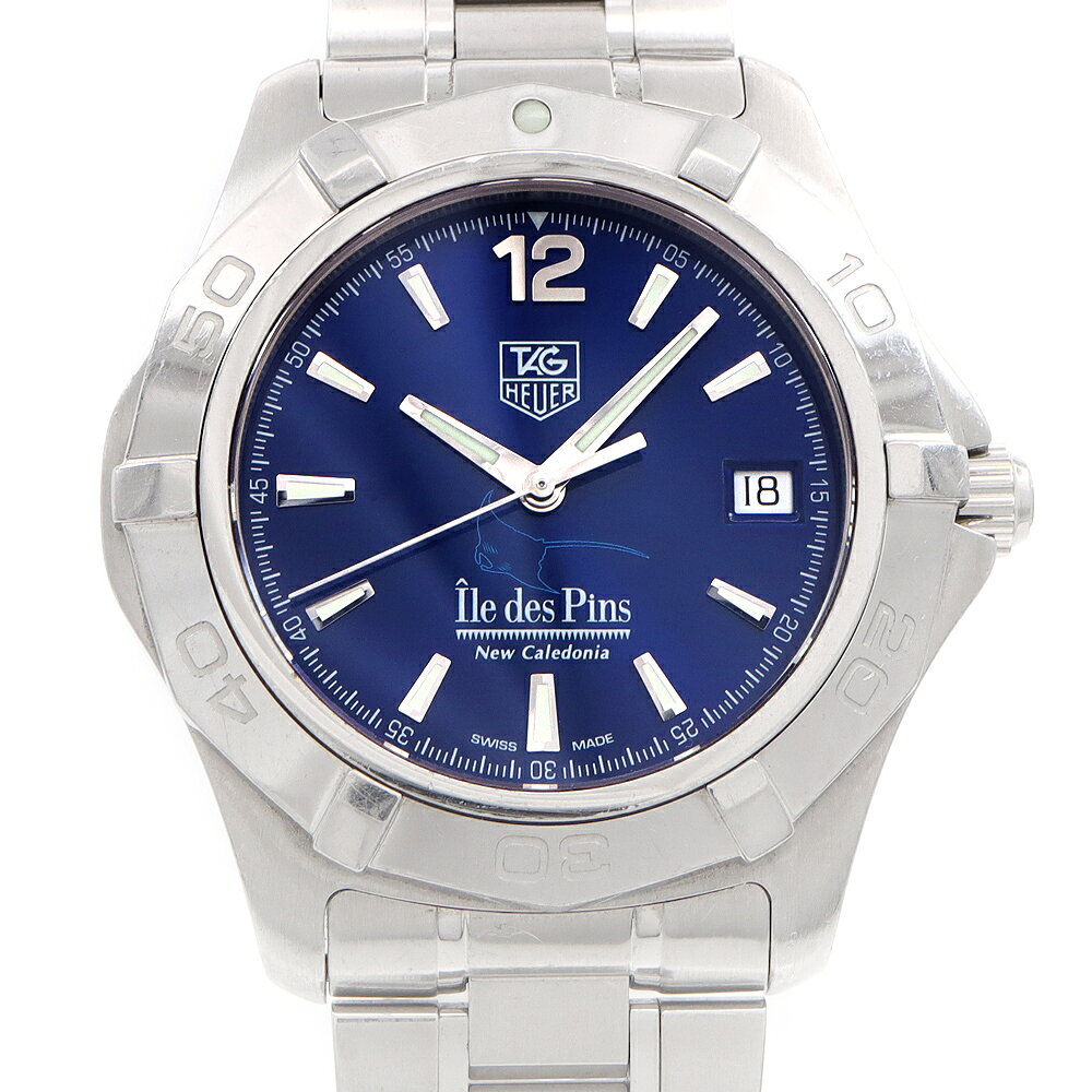 内部点検済 TAG Heuer タグホイヤー アクアレーサー ニューカレドニア イルデパン 日本800本限定 WAF211T デイト 300m防水 青 ブルー SS ステンレス メンズ 自動巻き【6ヶ月保証】【腕時計】【中古】