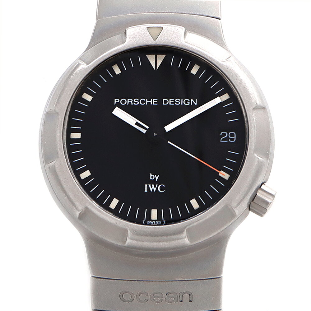 PORSCHE DESIGN by IWC ポルシェデザイン オーシャン 500 IW352301 デイト 黒 ブラック Ti チタン メンズ ボーイズ 自動巻き【6ヶ月保証】【腕時計】【中古】