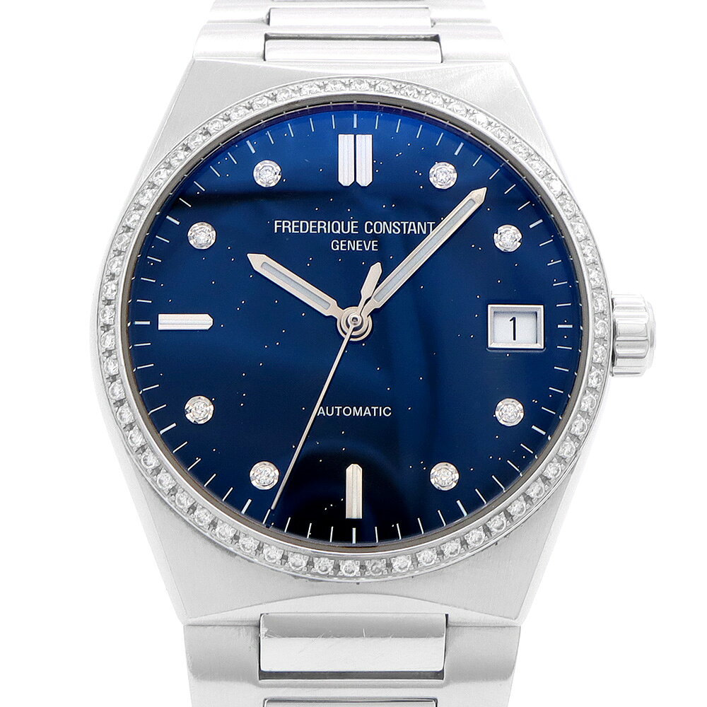 管理番号 86737394/ECWMPST/NCRL ブランド FREDERIQUE CONSTANT 型番 FC-303NSD2NHD6B 色/素材 SS ブルー文字盤 ムーブメント 自動巻き 平置き日差約± 10 秒以内 サイズ ケース径：約 34 mm（リューズ含まず） 腕周り：最大約 18.5 cm ベルト幅：約 21 mm ※若干の誤差はご了承下さい。 ※付属品に余りコマがある場合は含んだサイズとなります。 付属品 箱（劣化有）、ギャランティー、純正替えベルト、余りコマ3、自社保証6ヶ月 ランク A 商品状態 [ガラス]：欠けや割れなし、非常に綺麗な状態 [文字盤、針]：ダイヤ/欠けや割れなし、非常に綺麗な状態 [ベゼル]：細かな使用キズや拭きキズ程度、ダイヤ/欠けや割れなし、非常に綺麗な状態[ケース]：細かな使用キズや拭きキズ程度、非常に綺麗な状態 [ブレスレット]：細かな使用キズや拭きキズ程度、非常に綺麗な状態 その他特筆する様な大きなダメージもなく、非常に綺麗な御品で御座います。 備考 商品ランクについて ■ N：新品 ■ NS：未使用、展示品 ■ S： ほとんど使用感の無い商品 ■ A： 目立つ傷や汚れがなく、綺麗な商品 ■ AB：通常使用による使用感が見られる商品 ■ B：全体的に使用感があるが、普通に使用できる商品 ■ C： 目立つ傷や汚れがあり、かなり使用感のある商品 ■ D： 修理が必要な難有り商品 ※商品程度につきましては他店と一概に比較は出来ませんので、目安としてお考え下さい。
