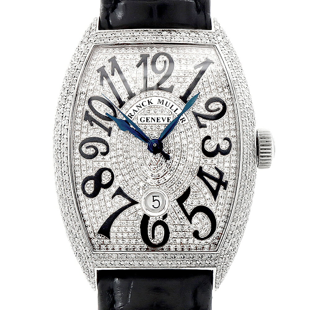 FRANCK MULLER フランクミュラー トノーカーベックス ダイヤベゼル ダイヤ文字盤 8880BSCDT ダイヤモンド デイト SS ステンレス アフターダイヤ メンズ 自動巻き【6ヶ月保証】【中古】【腕時計】