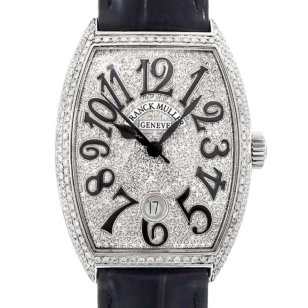 FRANCK MULLER フランクミュラー トノーカーベックス ダイヤベゼル ダイヤ文字盤 7851SCDT ダイヤモンド デイト SS ステンレス アフターダイヤ メンズ 自動巻き【6ヶ月保証】【中古】【腕時計】