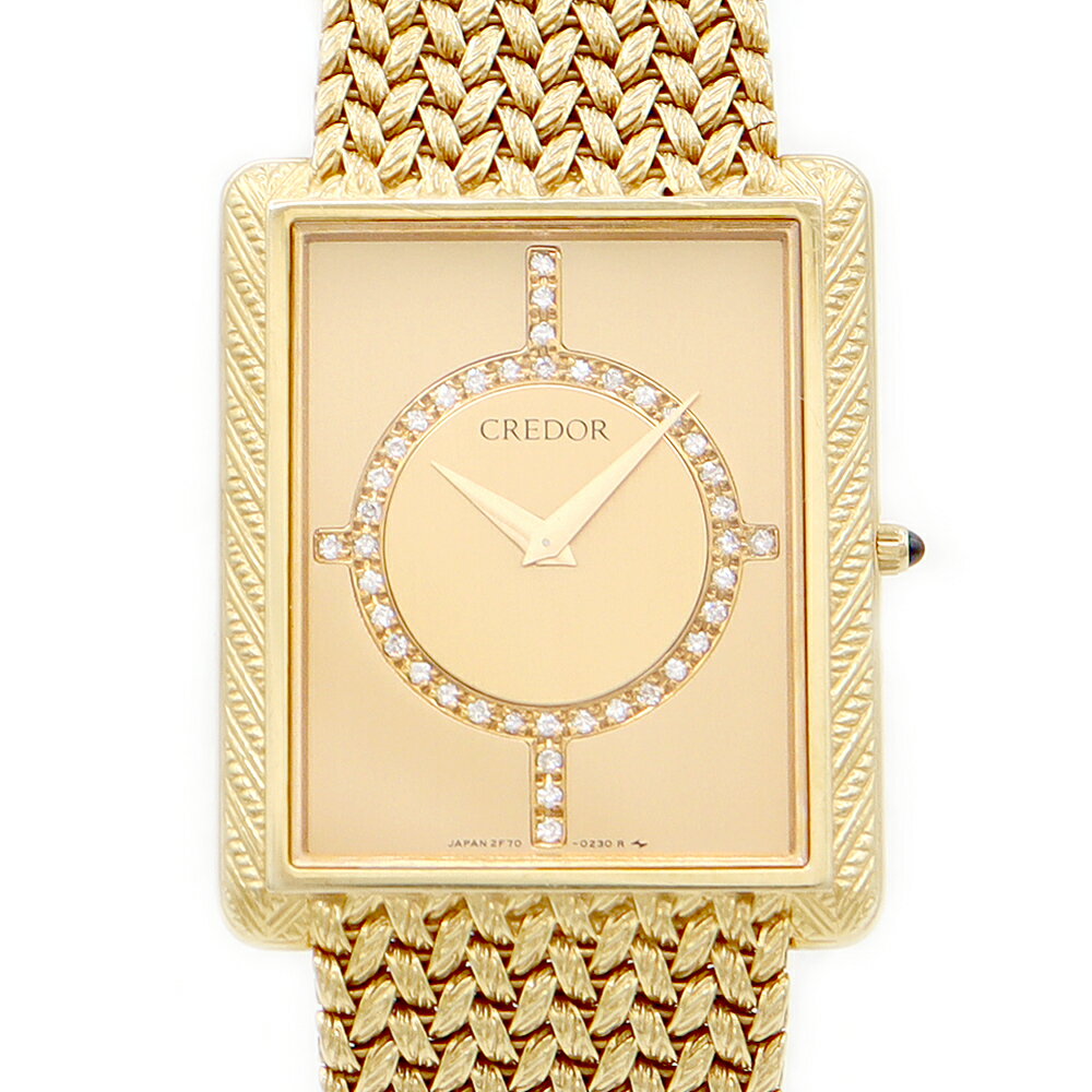 電池交換済 SEIKO セイコー クレドール 2F70-5210 純正ダイヤモンド 金 ゴールド K18YG イエローゴールド 金無垢 メンズ クォーツ【6ヶ月保証】【腕時計】【中古】のサムネイル