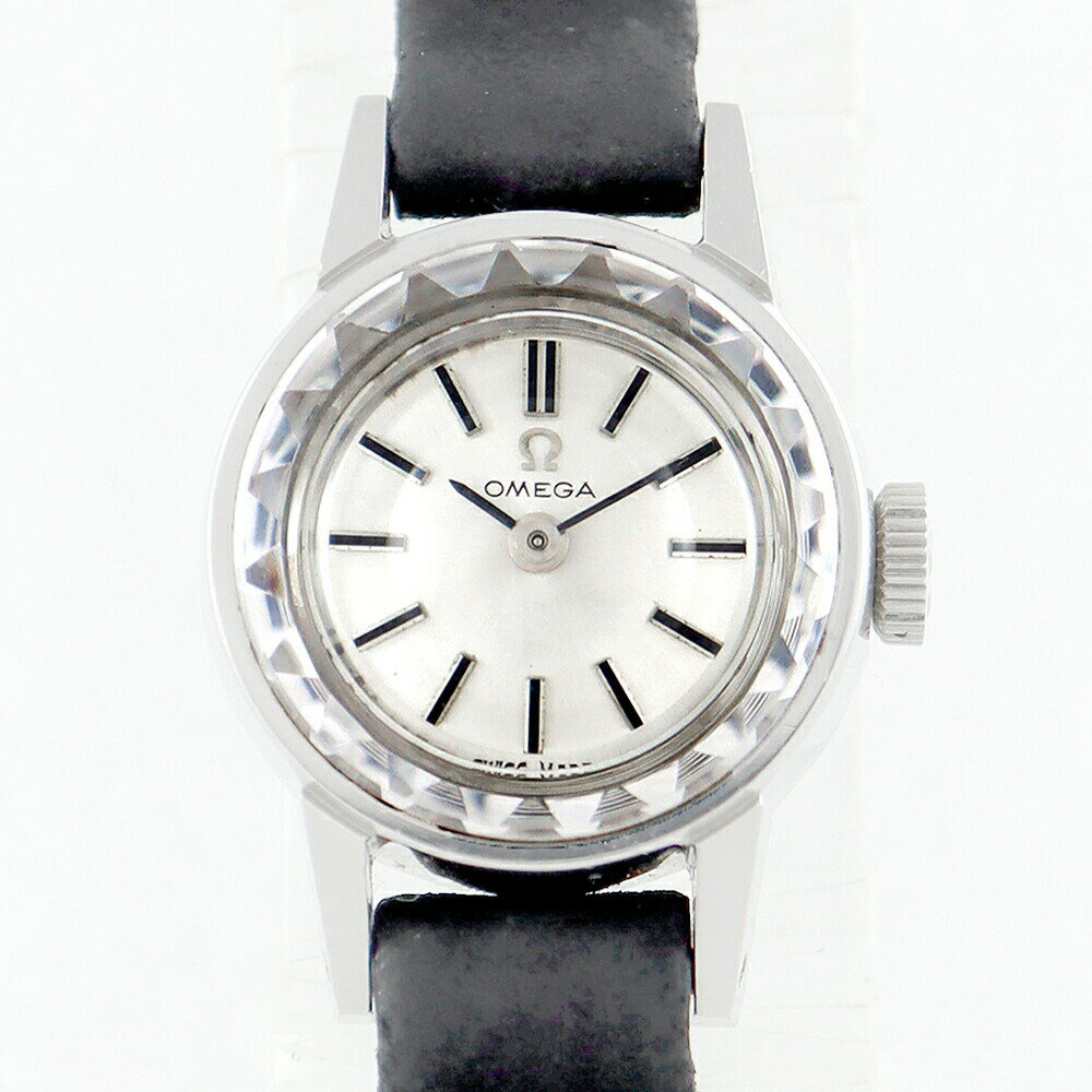 希少品 OMEGA オメガ カットガラス 511.166 Cal.484　17石 シルバー SS ステンレス 純正ベルト 純正尾錠 レディース 手巻き アンティーク ヴィンテージ 【腕時計】【中古】のサムネイル