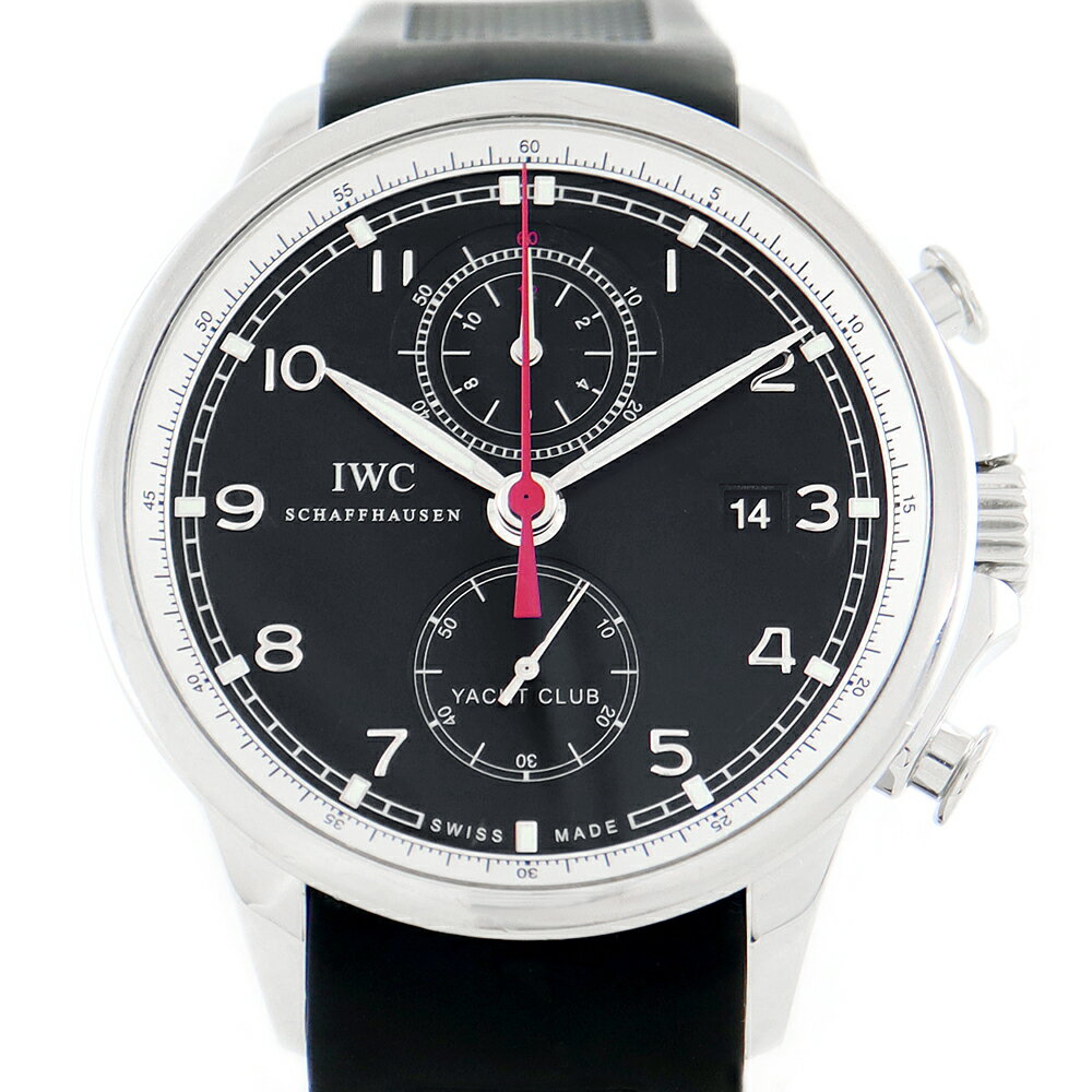 内部点検済 IWC インターナショナルウォッチカンパニー ポルトギーゼ ヨットクラブ IW390204 クロノグラフ デイト 黒 ブラック SS ステンレス 純正ベルト 純正尾錠 メンズ 自動巻き 【6ヶ月保証】【腕時計】【中古】のサムネイル