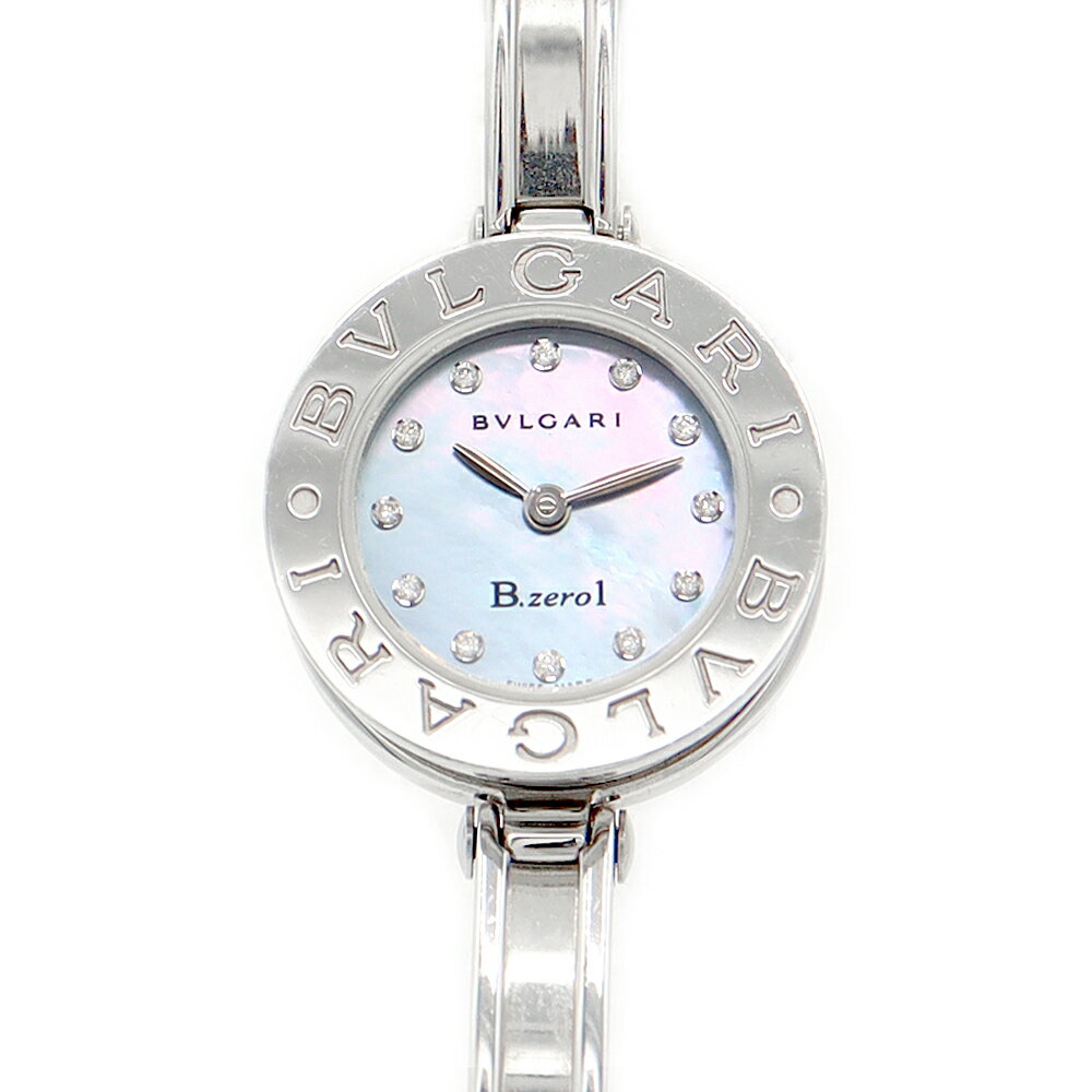 電池交換済 BVLGARI ブルガリ B-zero1 ビーゼロワン BZ22S 純正ダイヤモンド 12Pダイヤ 青 ブルー シェル SS ステンレス レディース クォーツ バングル ウォッチ【6ヶ月保証】【腕時計】【中古】のサムネイル