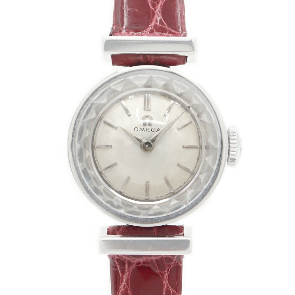 OMEGA オメガ カットガラス Cal.483 10987 K18WG ホワイトゴールド 純正尾錠 レディース 手巻き アンティーク ヴィンテージ【腕時計】【中古】のサムネイル