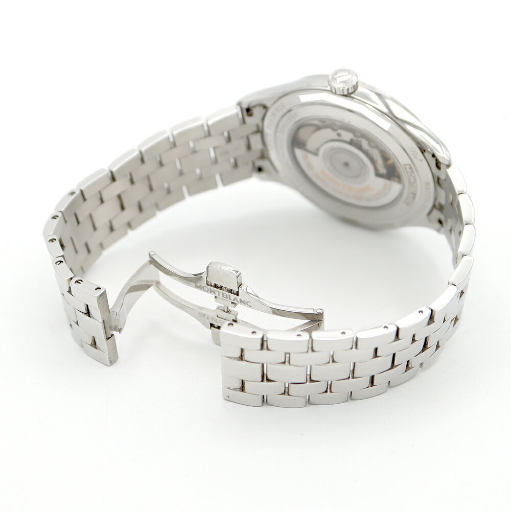 MONTBLANC モンブラン ヘリテージ クロノメトリー 112532 デイト 30m防水 裏スケ シルバー SS ステンレス メンズ 自動巻き【6ヶ月保証】【腕時計】【中古】