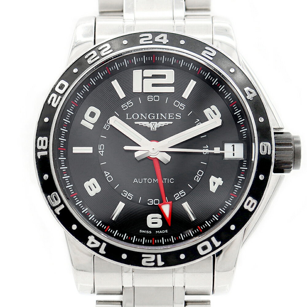 LONGINES ロンジン アドミラル GMT L3.668.4 デイト 100m防水 黒 ブラック ...