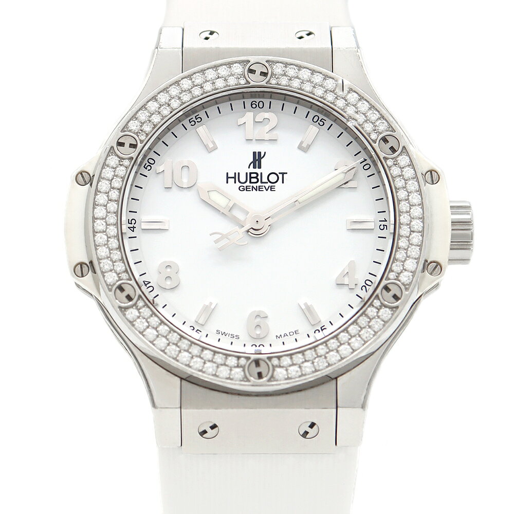電池交換済 HUBLOT ウブロ ビッグバン スチールホワイト ダイヤモンド 純正ダイヤベゼル 36 ...