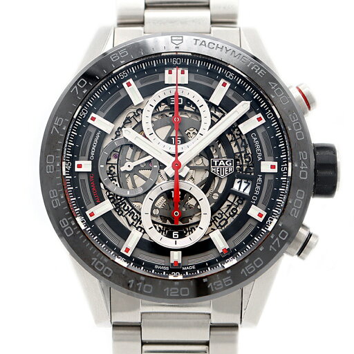 TAG Heuer タグホイヤー カレラ キャリバーホイヤー 01 クロノグラフ CAR201V 100m防水 デイト 裏スケ 黒 ブラック スケルトン CE セラミック SS ステンレス メンズ 自動巻き【6ヶ月保証】【腕時計】【中古】 TAG Heuer タグホイヤー カレラ キャリバーホイヤー 01 クロノグラフ CAR201V 100m防水 デイト 裏スケ 黒 ブラック スケルトン CE セラミック SS ステンレス メンズ 自動巻き【6ヶ月保証】【腕時計】【中古】