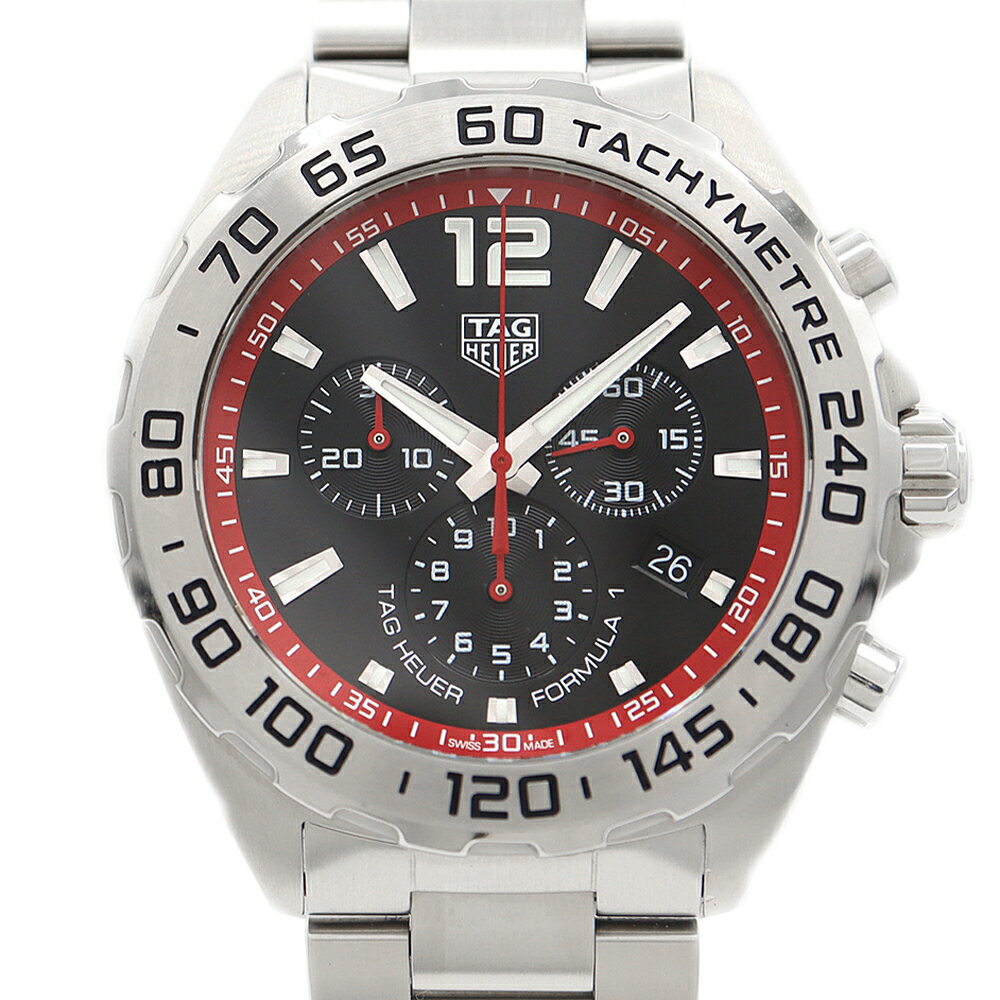 電池交換済 TAG Heuer タグホイヤー フォーミュラ1 クロノグラフ CAZ101Y 200m防水 デイト 黒 ブラック SS ステンレス メンズ クォーツ フォーミュラー1【6ヶ月保証】【腕時計】【中古】