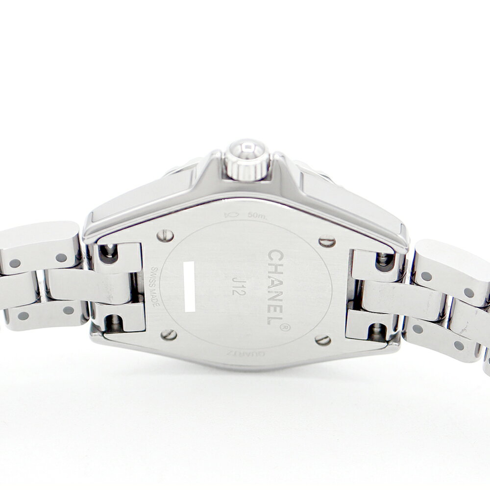 電池交換済 CHANEL シャネル J12 クロマティック H3401 ダイヤモンド 8Pダイヤ 50m防水 シルバー チタン セラミック レディース クォーツ【6ヶ月保証】【腕時計】【中古】