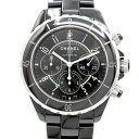 内部点検済 CHANEL シャネル J12 41mm クロノグラフ H0940 スモールセコンド 200m防水 デイト 黒 ブラック CE セラミック SS ステンレス メンズ 自動巻き【6ヶ月保証】【腕時計】【中古】