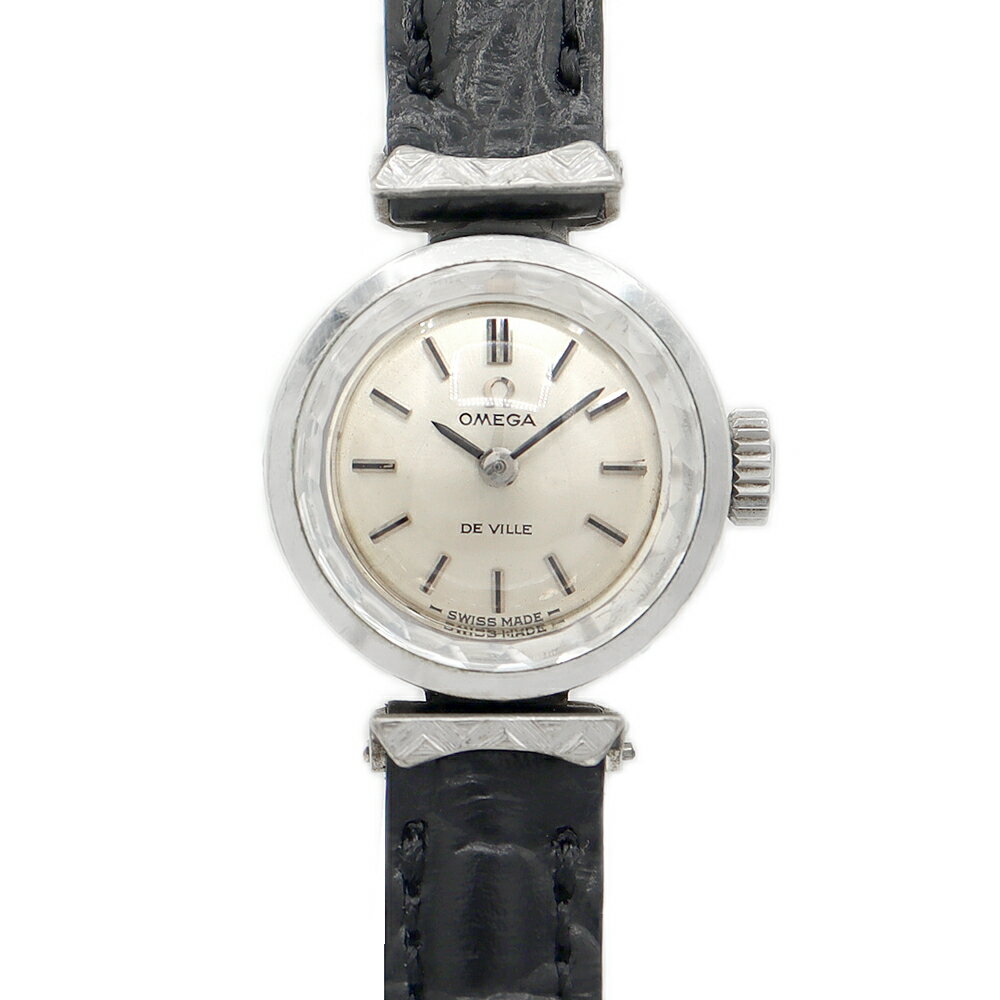 OMEGA オメガ DeVille デビル カットガラス Cal.485 511.286 17石 シルバー SS ステンレス レディース 手巻き アンティーク ヴィンテージ デヴィル【腕時計】【中古】