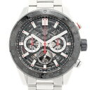 内部点検済 TAG Heuer タグホイヤー カレラ キャリバー ホイヤー02 クロノグラフ CBG2A10 BA0654 スモールセコンド 100m防水 裏スケ デイト 黒 ブラック スケルトン SS ステンレス メンズ 自動巻き【6ヶ月保証】【腕時計】【中古】(2)