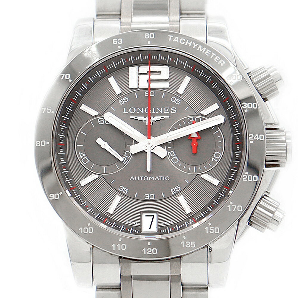 内部点検済 LONGINES ロンジン アドミラル クロノグラフ L3.667.4 デイト 100m防水 グレー SS ステンレス メンズ 自動巻き【6ヶ月保証】【腕時計】【中古】