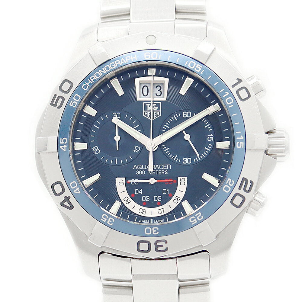 電池交換済 TAG Heuer タグホイヤー アクアレーサー クロノ グランドデイト CAF101C ...