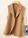 ベスト ジレ レディース 前開き ジレベスト トップス ロング レディース ロングジレ 秋服 前開き オフィス ウール ミモレ丈ベスト 秋冬 ベスト 3色 大き...
