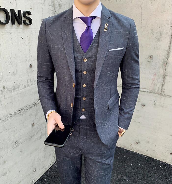 新品 送料無料 ビジネススーツ メンズファションドレス 通勤 お兄系ー 上品 3点セットアップスーツ カジュアルスーツ 二次会 司会 結婚式 フォーマル 3COLOR 演奏会 20代30代40代 ジャケット+ズボン+ベスト