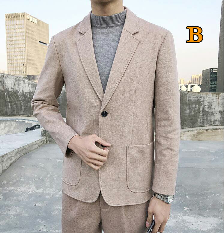 送料無料 成人式 スリムスーツ 韓国風 メンズスーツ ジャケット+9分パンツ 紳士用 ビジネス 結婚式 無地 カジュアル 宴会 スリムスーツ 洋服 司会 スリーピーススーツ 花婿の介添え 通勤 オシャレ 入学式 フォーマル 学生 20代 30代 40代 size: S~2XL