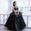 2色 子供 ドレス キッズ ピアノ 発表会 ドレス フォーマル 上品 豪華 袖なし 星柄 女の子 ドレス 舞台 演奏会 子ども ドレス 110-170cm 大量注文可 【送料無料】キッズドレス 後ろリボン付き選べるお袖 子ども用ドレス 星 黒 ブラックドレス 長袖 半袖 ノースリーブ