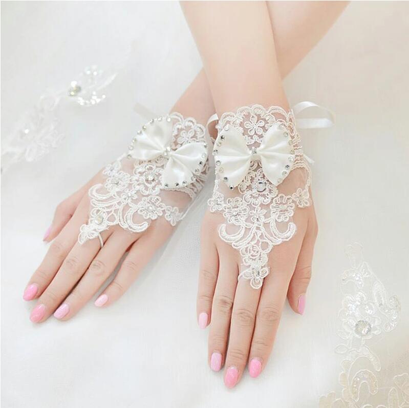 【送料無料】フィンガーレス ショートグローブ フィンガーレス ウェディング小物 指なしグローブ レー..