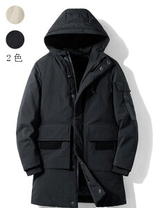 ダウンジャケット メンズジャケット フード付き 無地 防寒 アウター カジュアルジャケット 男性 中綿ジャケット 厚手 暖かい ロングコート 秋冬 通勤 通学 秋冬アウター