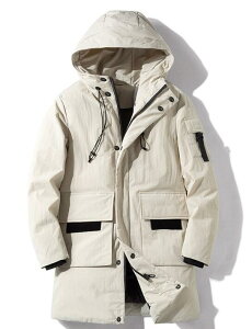 ダウンジャケット メンズジャケット フード付き 無地 防寒 アウター カジュアルジャケット 男性 中綿ジャケット 厚手 暖かい ロングコート 秋冬 通勤 通学 秋冬アウター