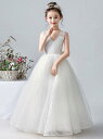 高品質 お姫様 キッズ フォーマル/ジュニア 子供服/女の子 ピアノ プリンセス 発表会 七五三 結婚式 パーティードレス ピアノ マキシ丈ワンピース ブライダル ウェディングドレス 衣装 袖なしVネックワンピース 秋春冬 白 110/120/130/140/150/160