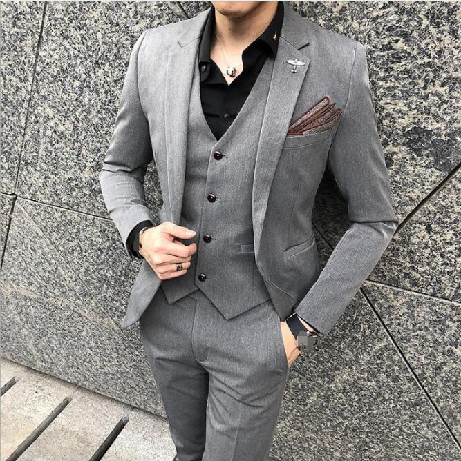 格好いい! 秋春ジャケット+ベスト+パンツ フォーマルスーツ 3ピーススーツ 紳士用ビジネス スリム メンズ 結婚式 OL 通勤 20代30代40代修身 1つボタンスーツ 入学式 成人式 披露宴 宴会 花婿の介添え スーツ 品質良い S/M/L/XL/2XL/3XL/4XL 撮影用 カジュアル