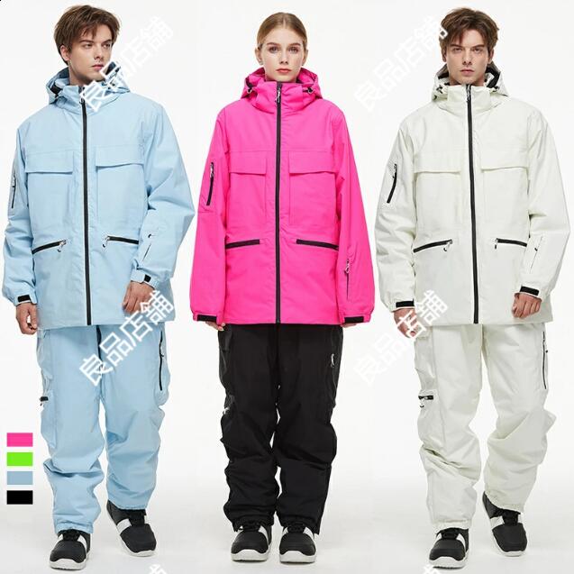 5色 送料無料 レディーススノーウェア スキーウェア メンズスノーボードウェア セットアップ スキー スノボーウェア スノーボード スノーボード用ウェア スキーウェア 2点セット 前開きジャケット+ロングパンツ ボトムス 男女兼用 雪遊び スノーボードウェア S M L LL 3L