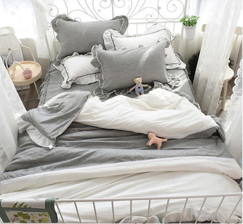 秋春夏冬用 寝具カバーセット 掛け布団 ベッド用品 掛け布団カバー 4点セット 布団カバーセット 寝具セット 枕カバー 1.5m/1.8m/2.0m ベッドスカート ピローケース 快眠 洗える 肌触り プレゼント 6色 ダブル セミダブル 純綿 四季通用 レース