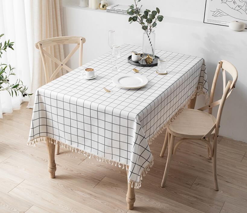 おしゃれ 送料無料 テーブルクロス 食卓 長方形モダン シンプル 撥水 加工防水 茶卓 カバー 9色　90*90cm 90*140cm 110*160cm 120*120cm 120*170cm 140*140cm 140*180cm 140*200cm 140*220cm チェック柄