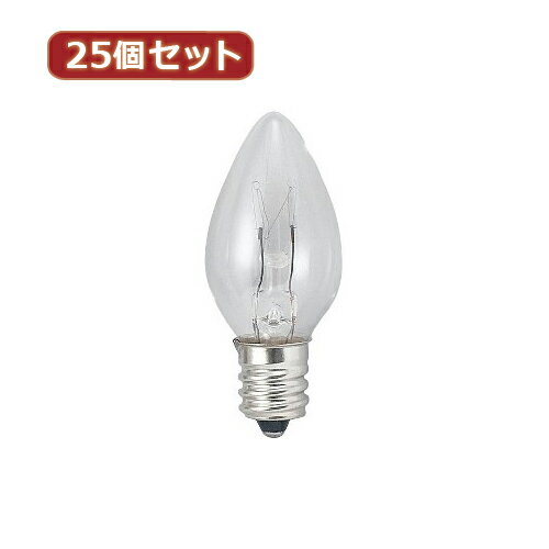 YAZAWA 25個セット ローソク球10Wクリア ASNC301210CX25|家電 照明器具 その他の照明器具【代引き決済不可】【日時指定不可】
