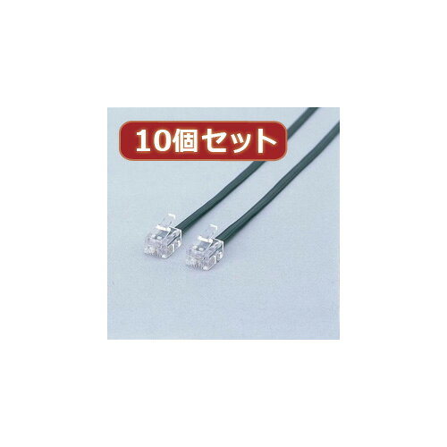 10個セット エレコム スリムモジュラーケーブル ASNMJ-1BKX10|パソコン パソコン周...