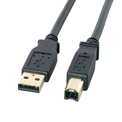  サンワサプライ USB2.0ケーブル 1m 金コネクタ ASNKU20-1BKHK2X5|パソコン パソコン周辺機器 その他パソコン用品