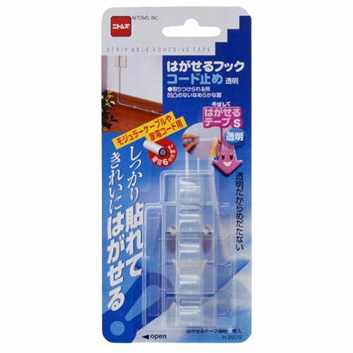ニトムズ はがせるフック コード止め 透明 ASNH2970|雑貨・ホビー・インテリア 雑貨 整理用品・オフィ..