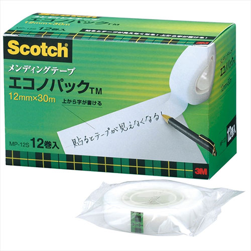 3M Scotch スコッチ メンディングテープエコノパック 12mm ASN3M-MP-12S|文房具 オフィス用品 消耗品