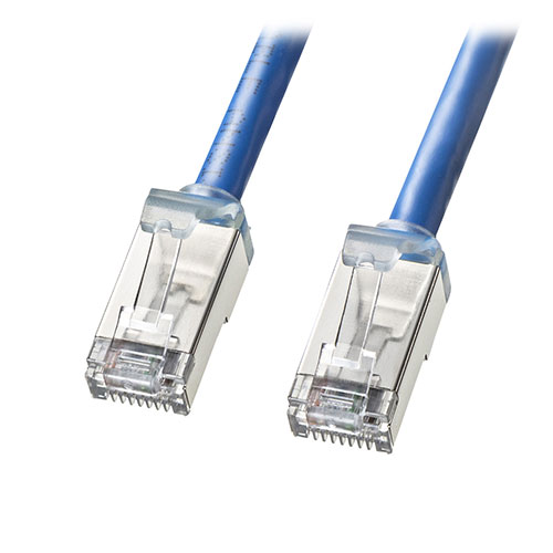 【5個セット】 サンワサプライ カテゴリ6A STP LANケーブル(超ショートブーツ) ASNKB-T6ASB-005BLX5|パソコン パソコン周辺機器 LANケーブル