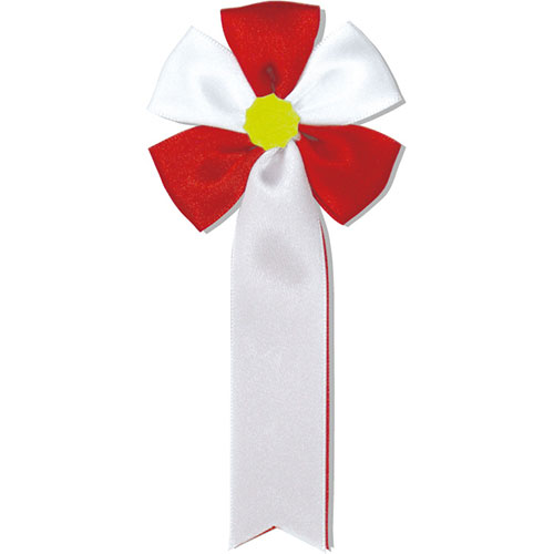 【50個セット】 ARTEC 胸章リボン(五方) 赤 ASNATC85037X50|雑貨・ホビー・インテリア 雑貨 雑貨品