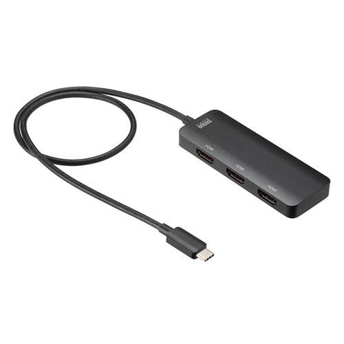 サンワサプライ USB Type C-HDMI変換アダプタ(3ポート/4K対応) ASNAD-ALCMST3HD2 家電 オーディオ関連 AVケーブル