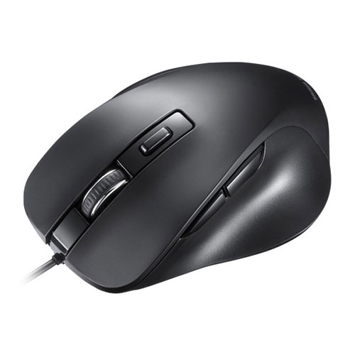 【3個セット】 サンワサプライ 有線ブルーLEDマウス(5ボタン) ブラック ASNMA-YB518BKX3|パソコン パソコン周辺機器 マウス