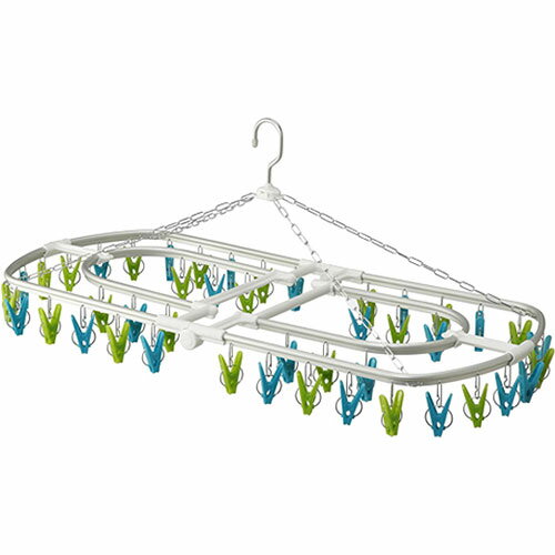 ノーブランド アルミ角ハンガー44 グリーン&ブルー ASNMMT62815|雑貨・ホビー・インテリア インテリア 収納家具