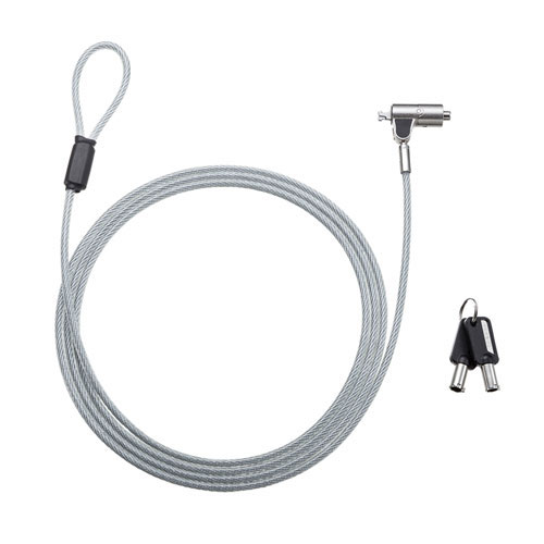 サンワサプライ nanoスロット対応セキュリティワイヤー・シリンダ錠(鍵No.1) ASNSLE-38S-1|雑貨・ホビ..