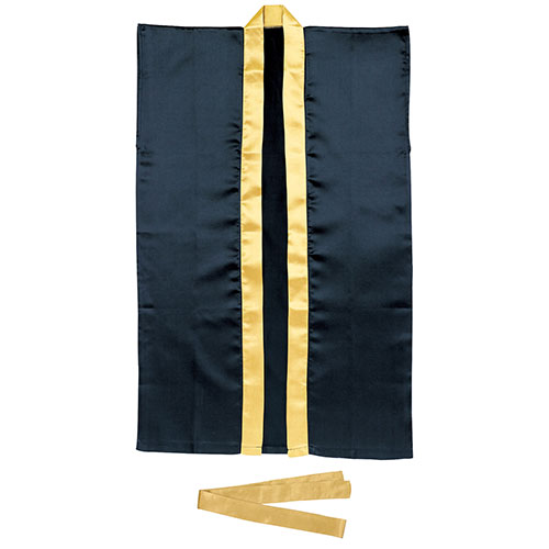 ARTEC サテンロングハッピ黒(襟金)L ハチマキ金付 ASNATC3152|雑貨・ホビー・インテリア 雑貨 雑貨品