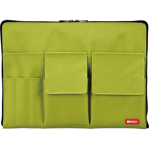 【5個セット】 LIHIT LAB. バッグインバッグ A4 黄緑 ASNA-7554-6-YGX5|雑貨・ホビー・インテリア 雑貨..