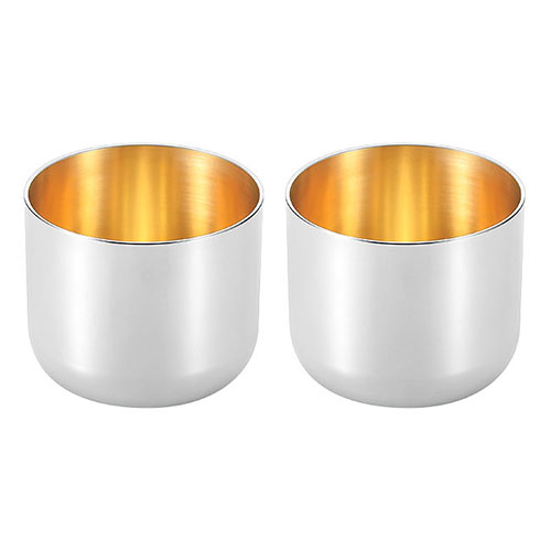 よこやま 燕熟の技 ステンレスぐい呑み(内面金メッキ) 2PC ASNEJG-600|雑貨・ホビー・インテリア 雑貨 雑貨品